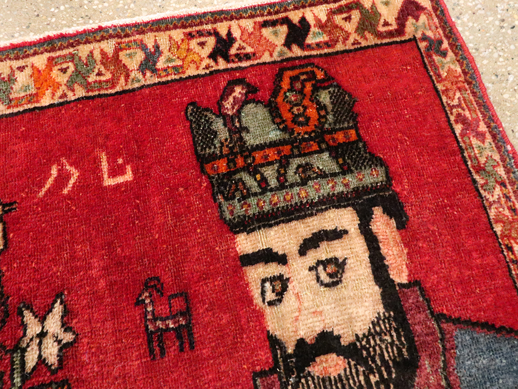 Vintage Persian Shiraz Pictorial Rug, No.26699 - Gss