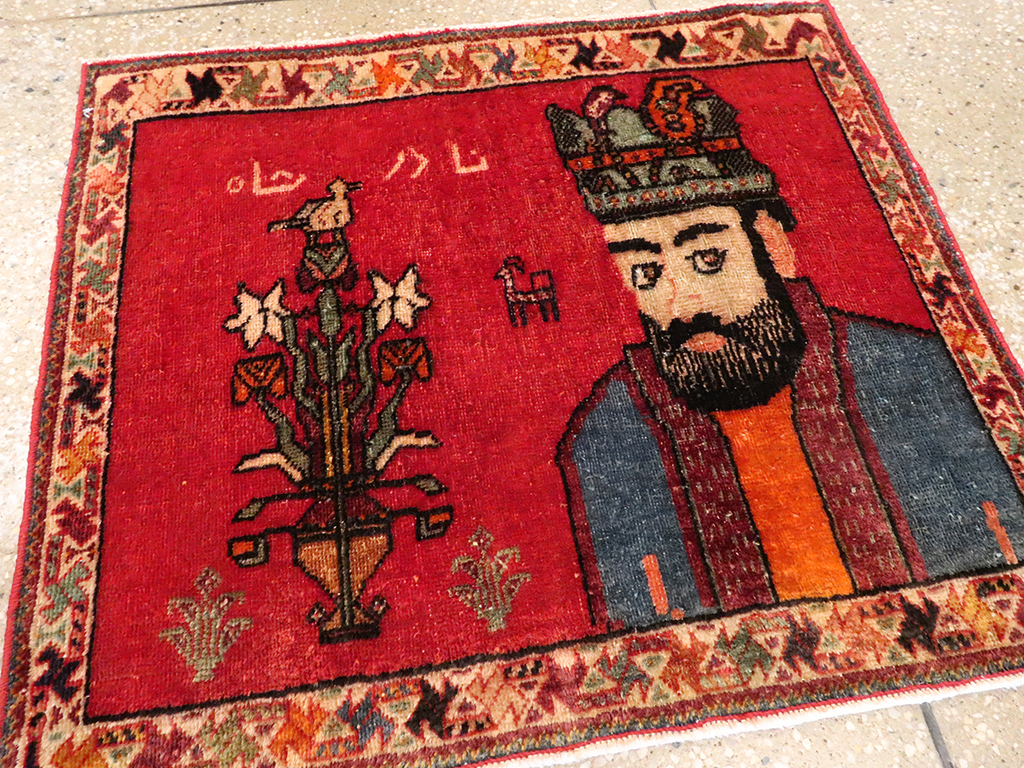 Vintage Persian Shiraz Pictorial Rug, No.26699 - Gss