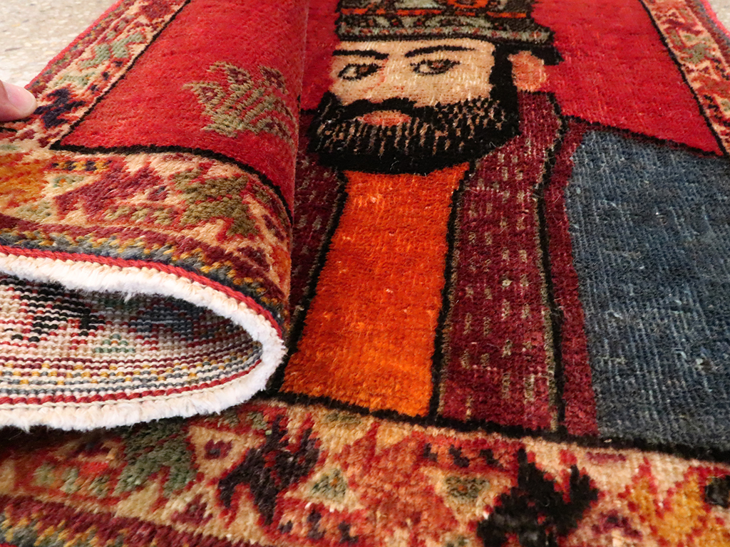 Vintage Persian Shiraz Pictorial Rug, No.26699 - Gss