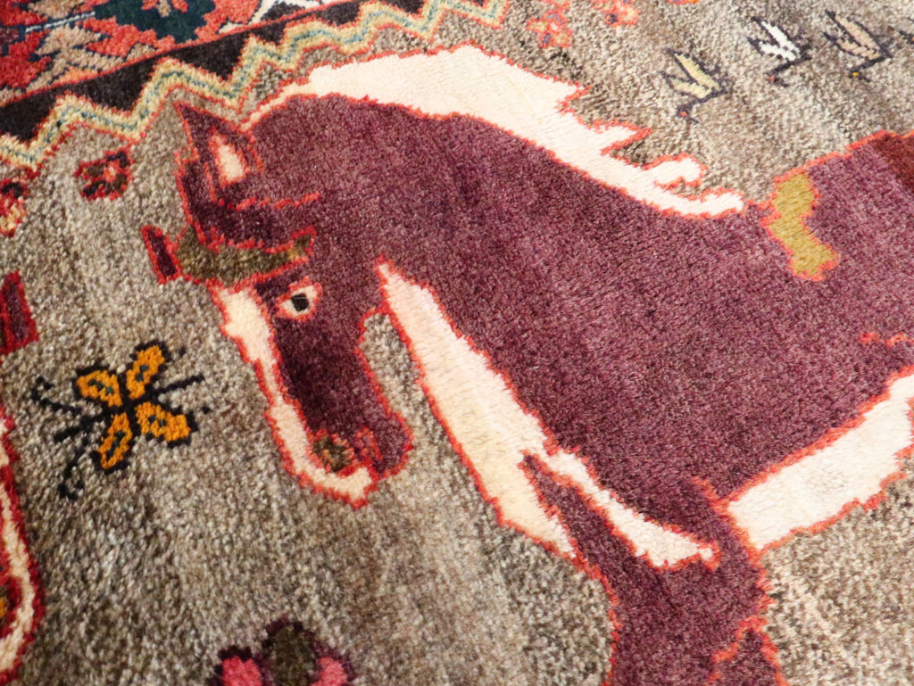 Vintage Qashqai Pictorial Rug, No.26700 - Gss