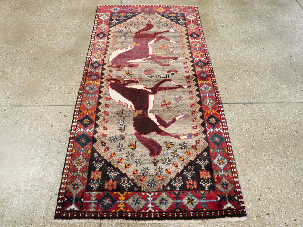 Vintage Qashqai Pictorial Rug, No.26700 - Gss