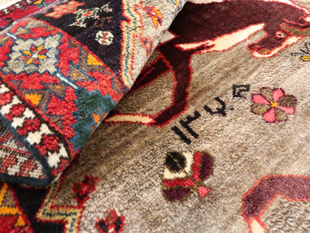 Vintage Qashqai Pictorial Rug, No.26700 - Gss