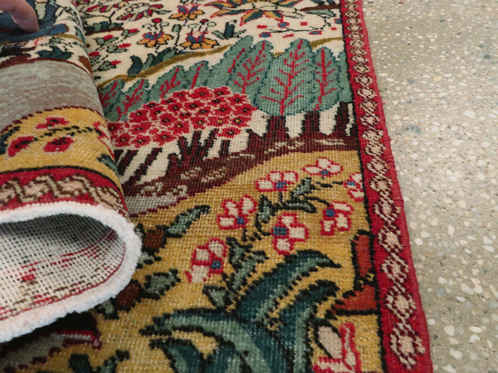 Vintage Persian Tabriz Pictorial Rug, No.26702 - Gss