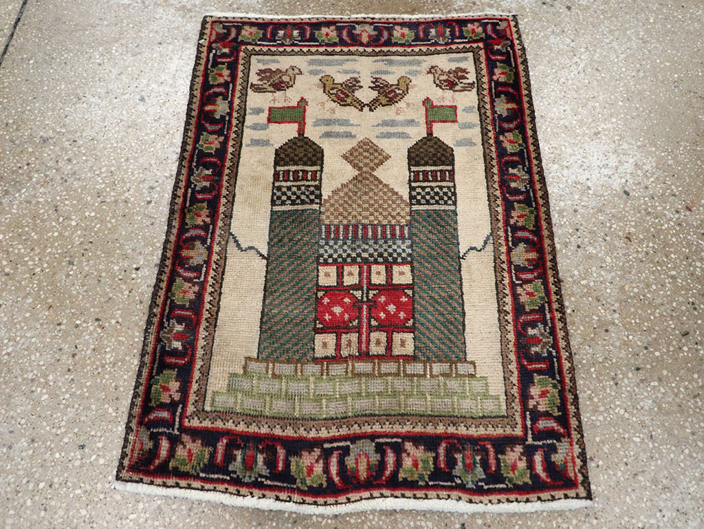 Vintage Persian Tabriz Pictorial Rug, No.26704 - Gss