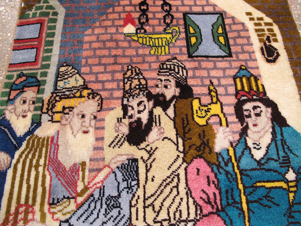 Vintage Persian Tabriz Pictorial Rug, No.26706 - Gss