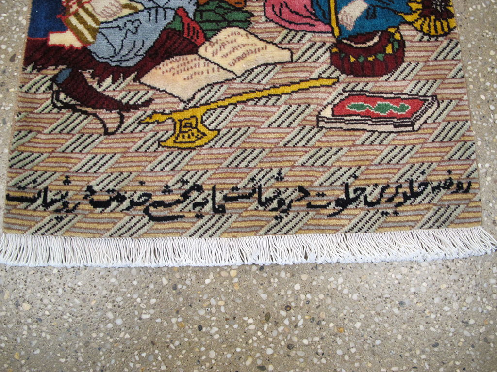 Vintage Persian Tabriz Pictorial Rug, No.26706 - Gss