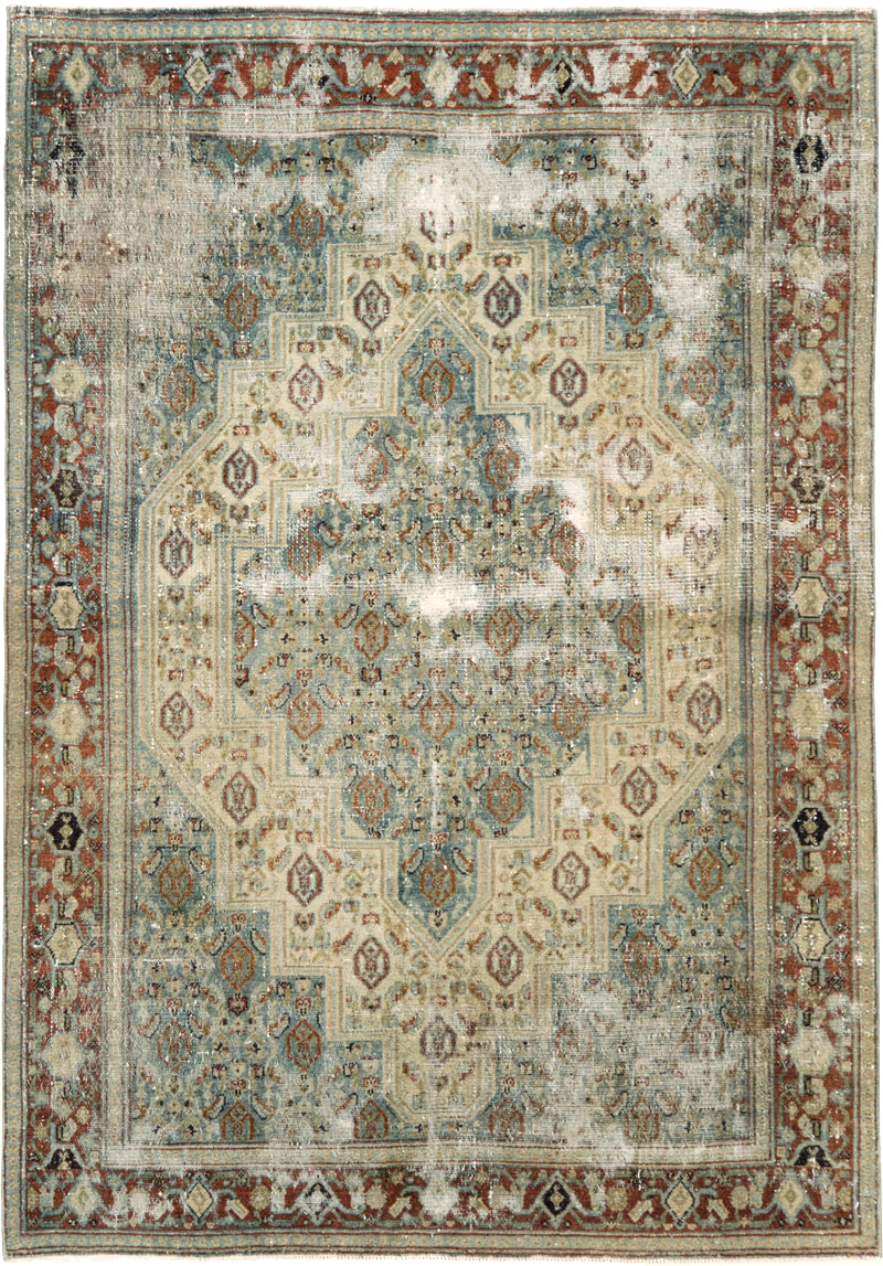 Antique Persian Senneh Distressed Rug, No.26708 - Gss