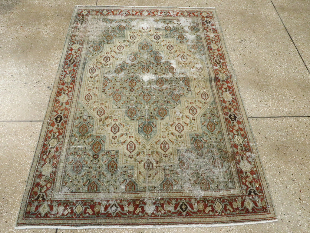 Antique Persian Senneh Distressed Rug, No.26708 - Gss