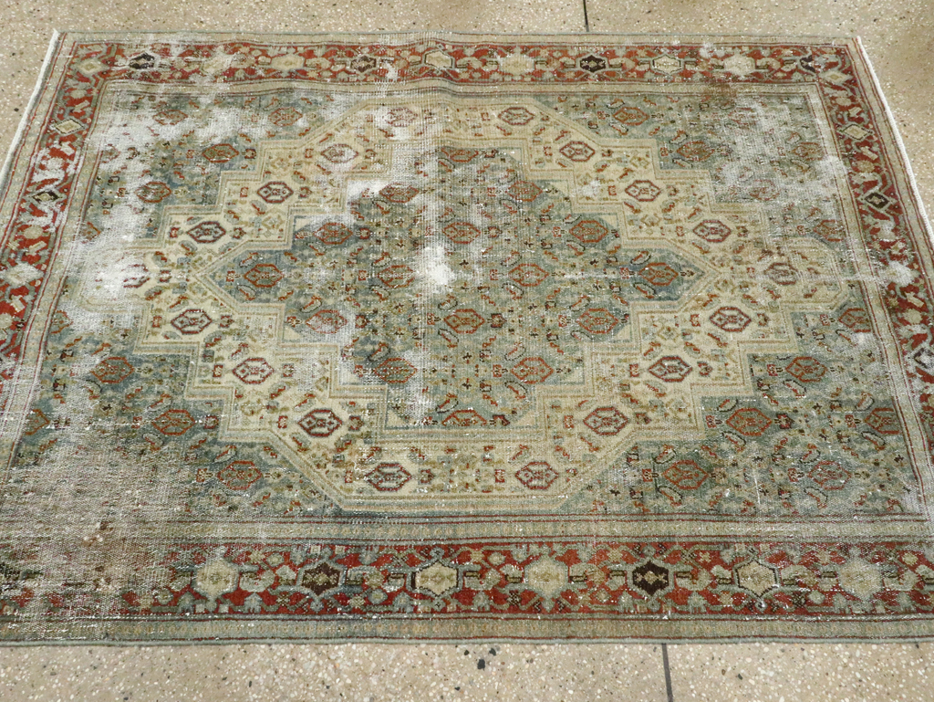 Antique Persian Senneh Distressed Rug, No.26708 - Gss