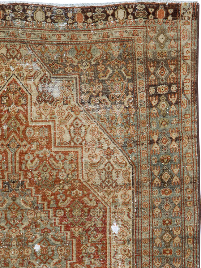Antique Persian Senneh Distressed Rug, No.26712 - Gss