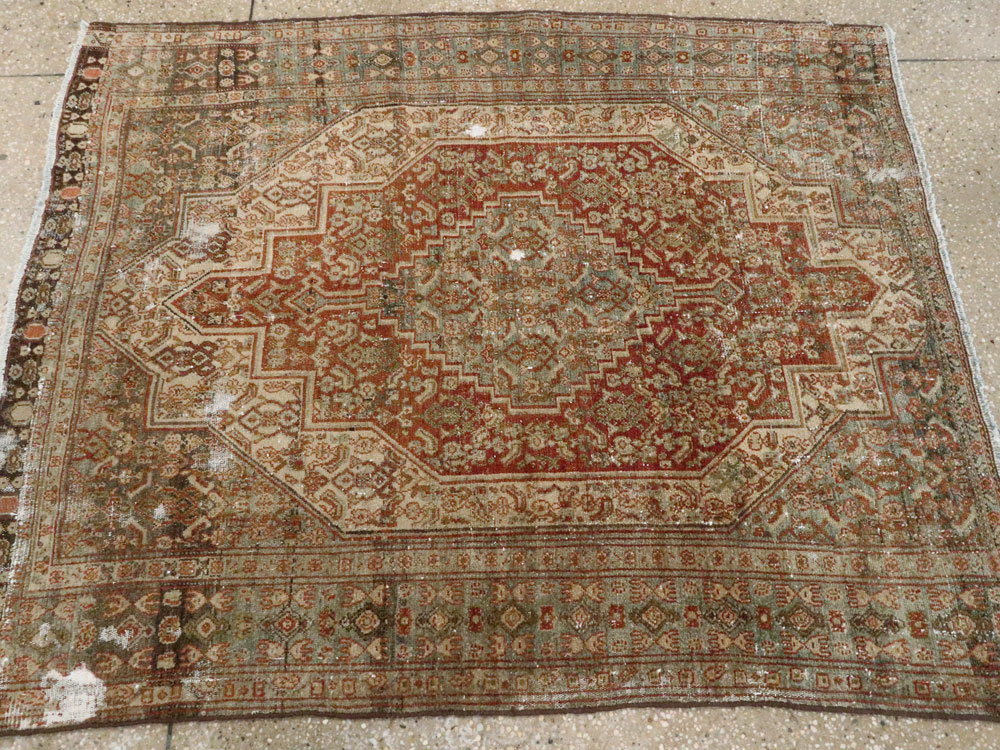 Antique Persian Senneh Distressed Rug, No.26712 - Gss