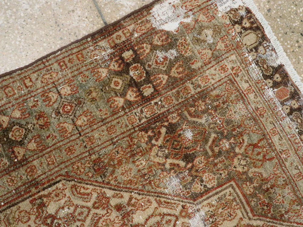 Antique Persian Senneh Distressed Rug, No.26712 - Gss