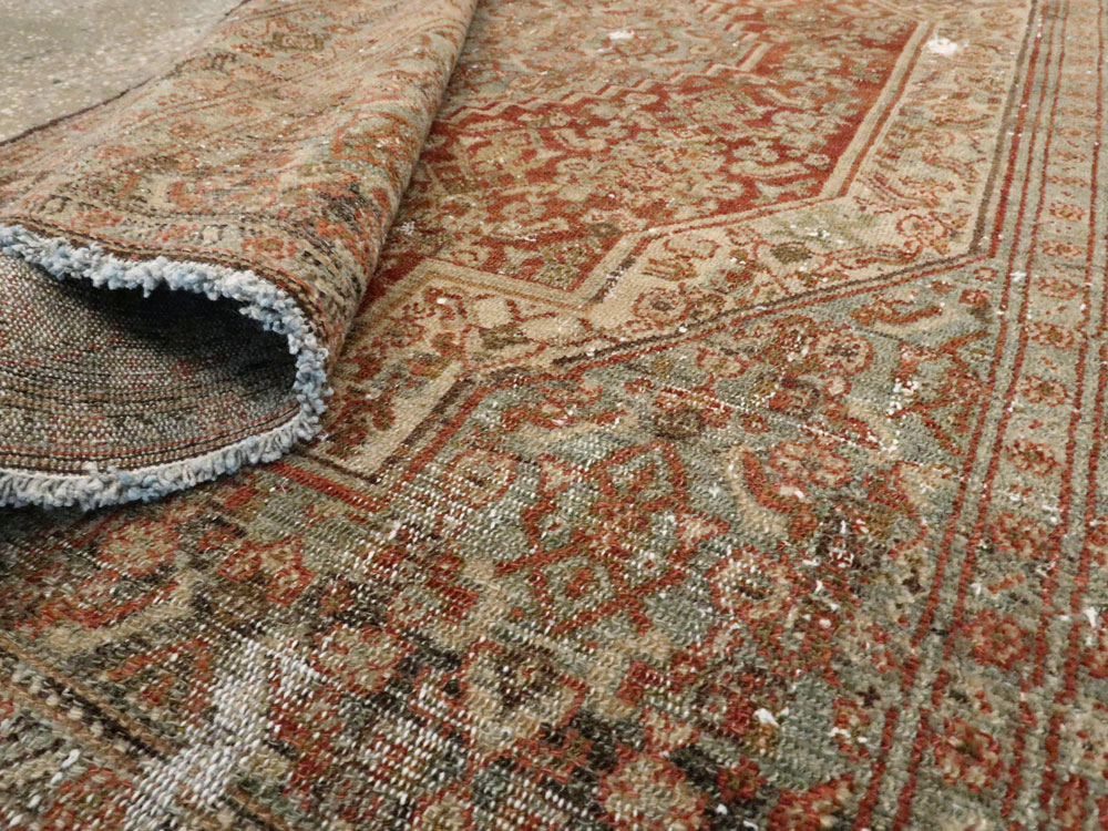 Antique Persian Senneh Distressed Rug, No.26712 - Gss