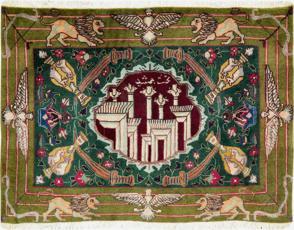 Vintage Persian Tabriz Pictorial Rug, No.26715 - Gss