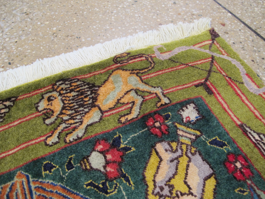 Vintage Persian Tabriz Pictorial Rug, No.26715 - Gss