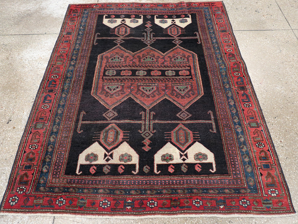 Antique Persian Afshar Accent Rug, No.26719 - Gss