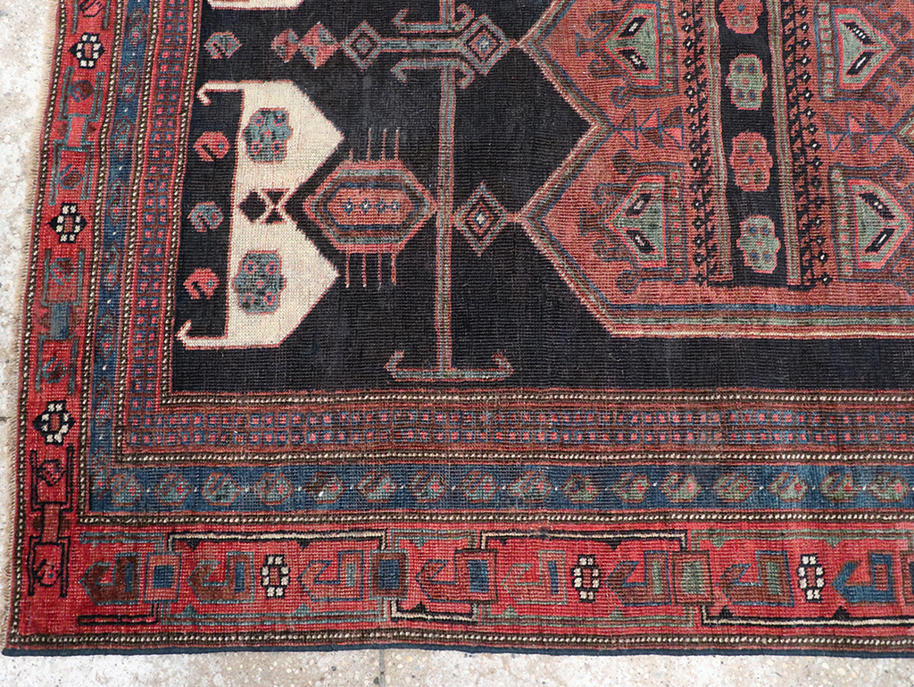 Antique Persian Afshar Accent Rug, No.26719 - Gss