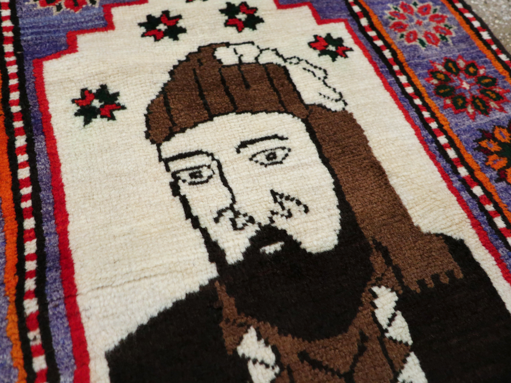 Vintage Persian Baluch Pictorial Rug, No.26725 - Gss