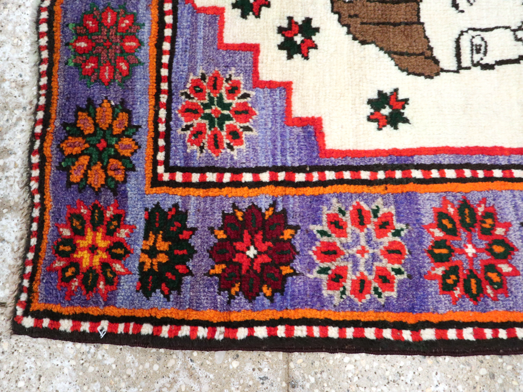 Vintage Persian Baluch Pictorial Rug, No.26725 - Gss