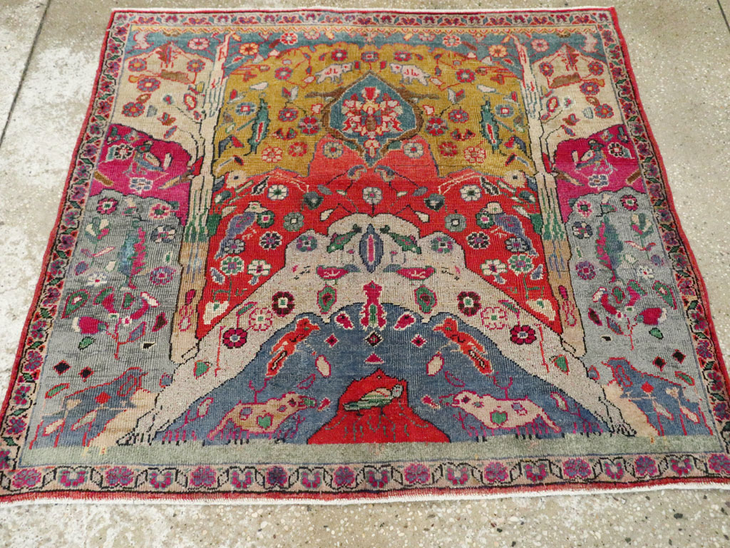 Vintage Persian Pictorial Tabriz Rug, No.26733 - Gss