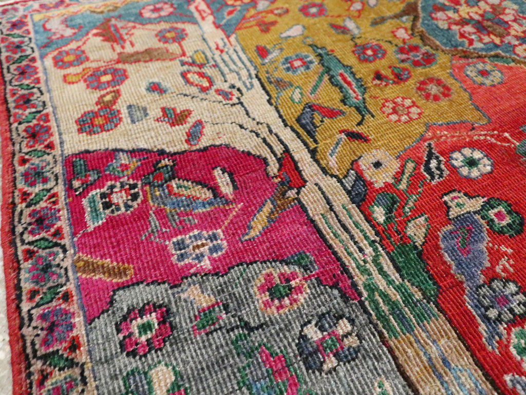 Vintage Persian Pictorial Tabriz Rug, No.26733 - Gss