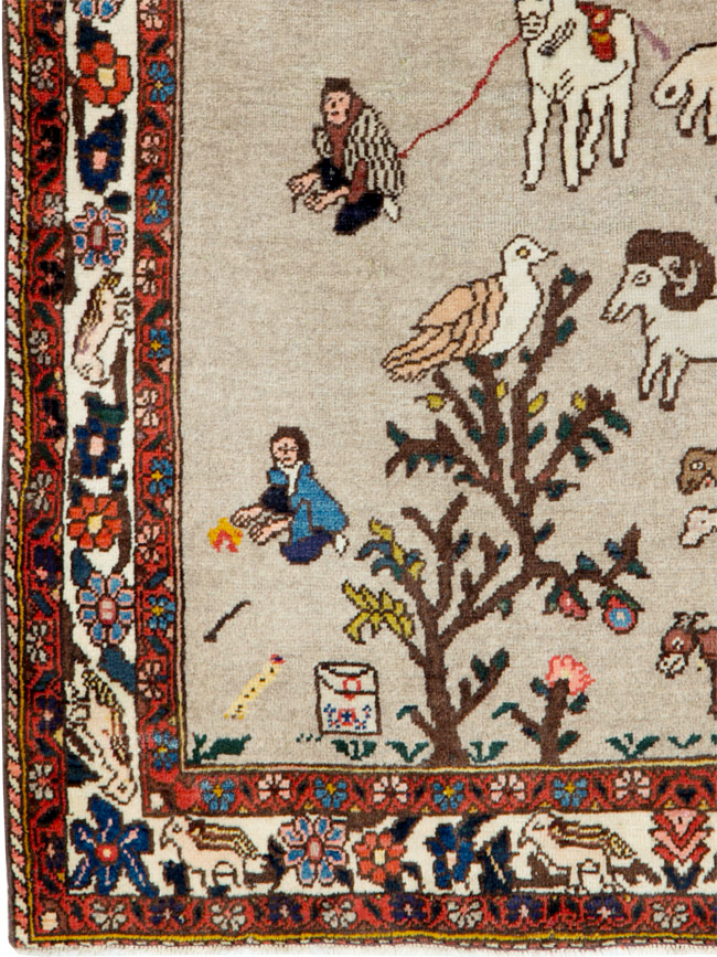 Vintage Persian Tabriz Pictorial Rug, No.26740 - Gss