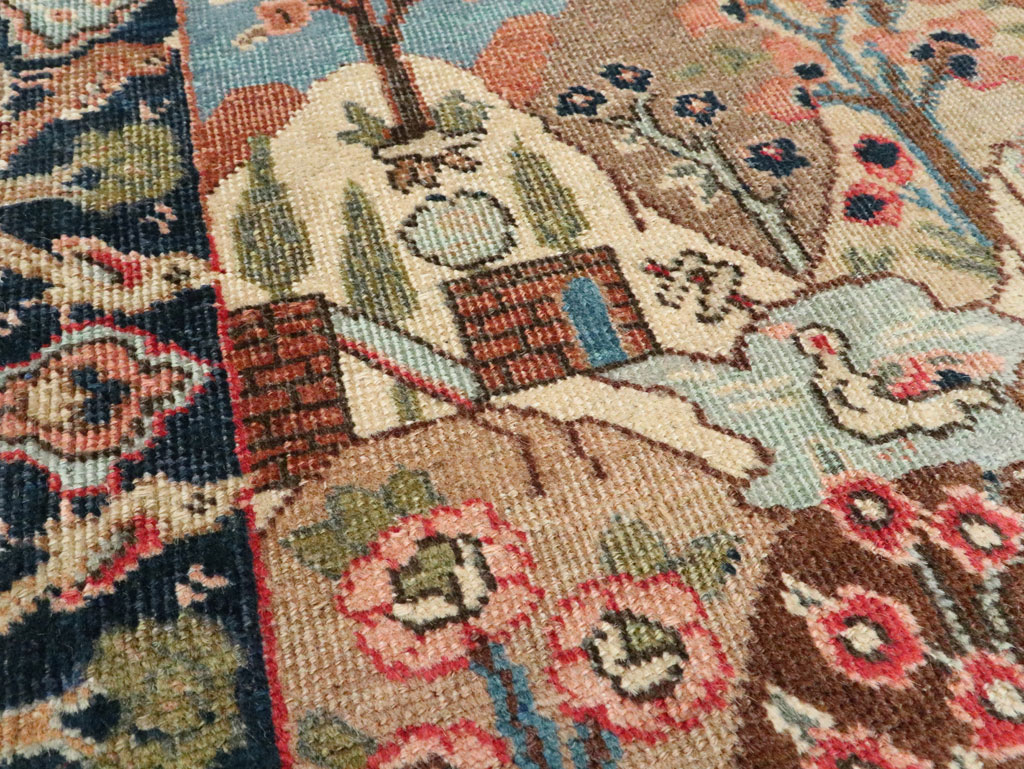 Vintage Persian Tabriz Pictorial Rug, No.26742 - Gss