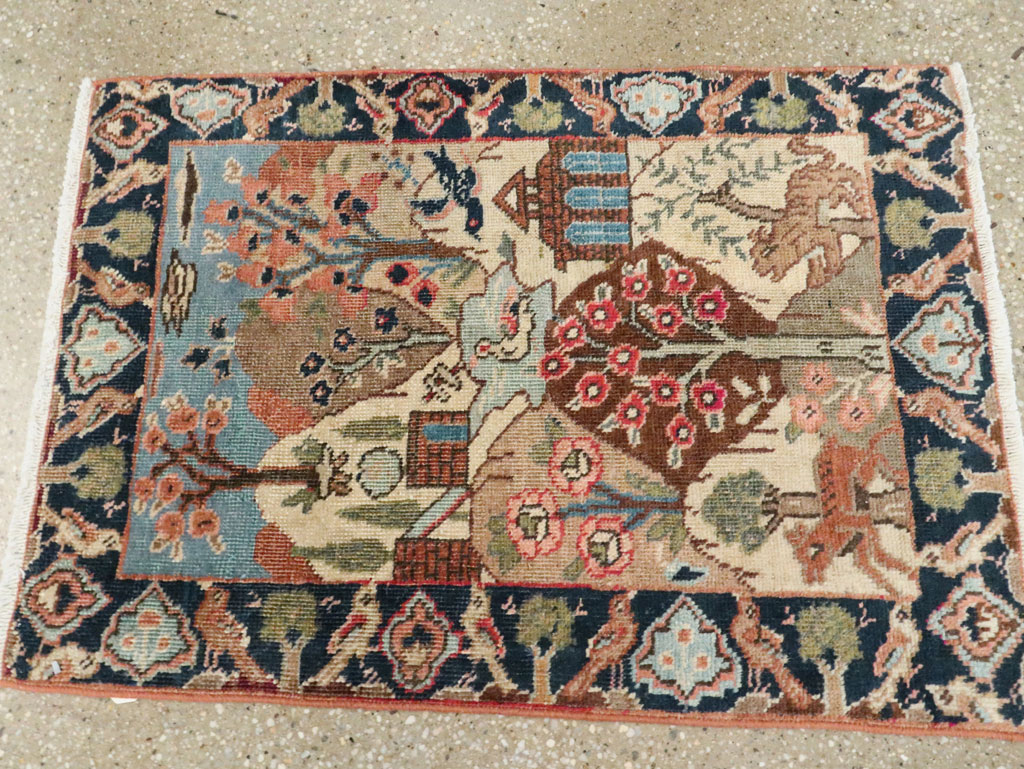 Vintage Persian Tabriz Pictorial Rug, No.26742 - Gss