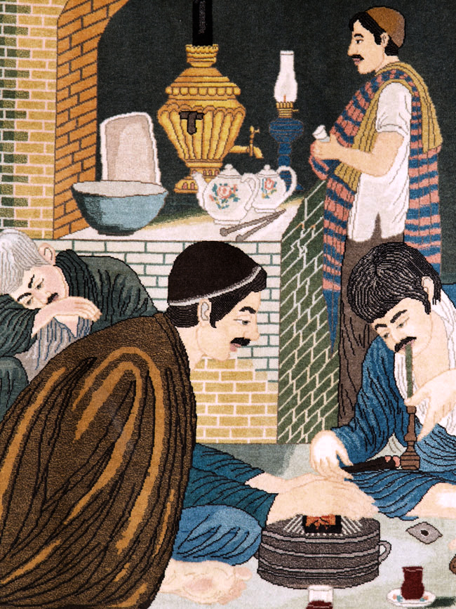 Vintage Persian Tabriz Pictorial Rug, No.26760 - Gss