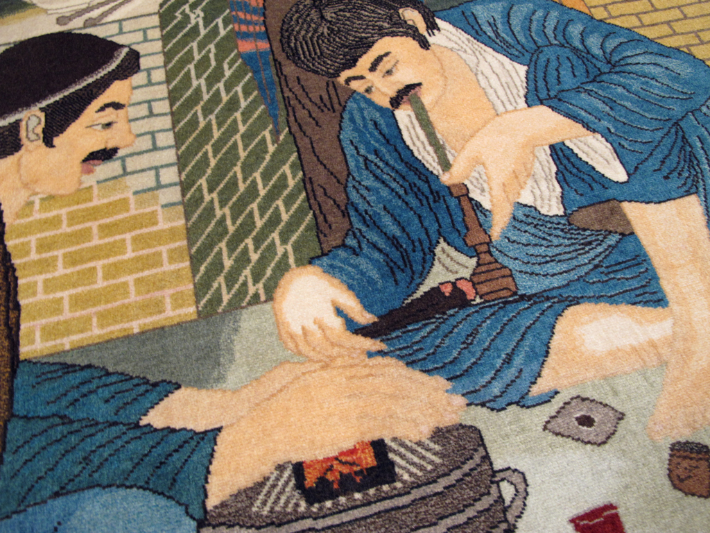 Vintage Persian Tabriz Pictorial Rug, No.26760 - Gss