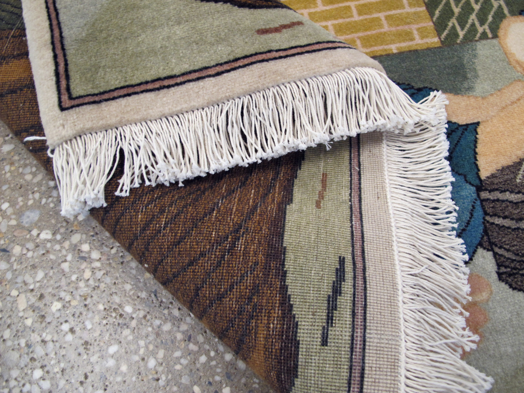 Vintage Persian Tabriz Pictorial Rug, No.26760 - Gss