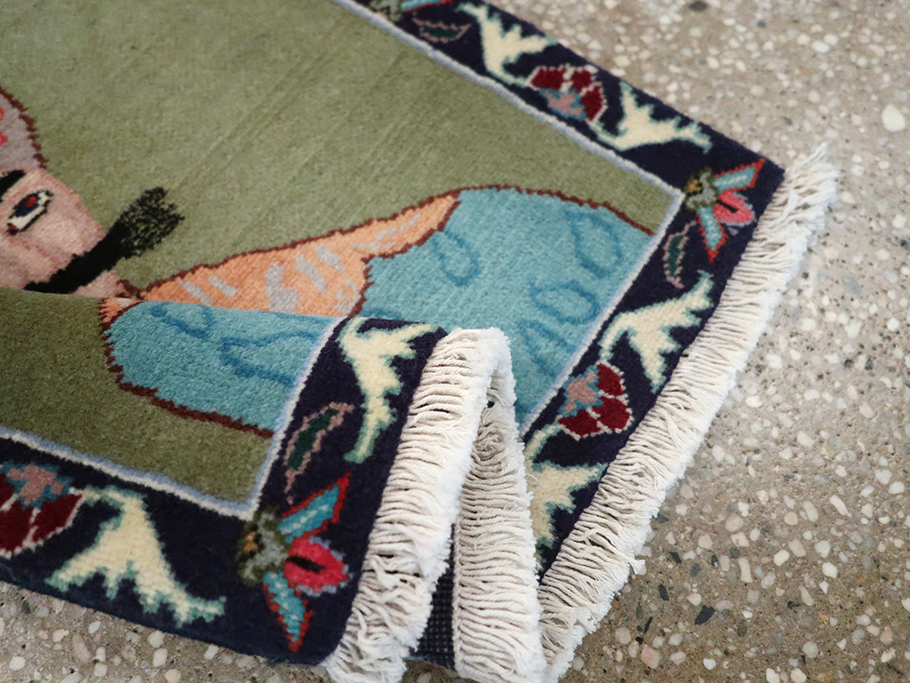 Vintage Persian Tabriz Pictorial Rug, No.26761 - Gss