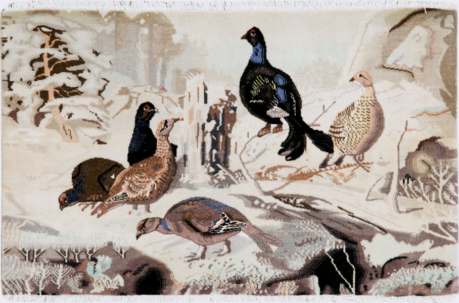 Vintage Persian Pictorial Tabriz Rug, No.26762 - Gss