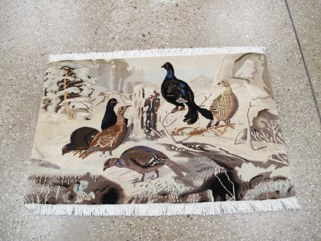 Vintage Persian Pictorial Tabriz Rug, No.26762 - Gss