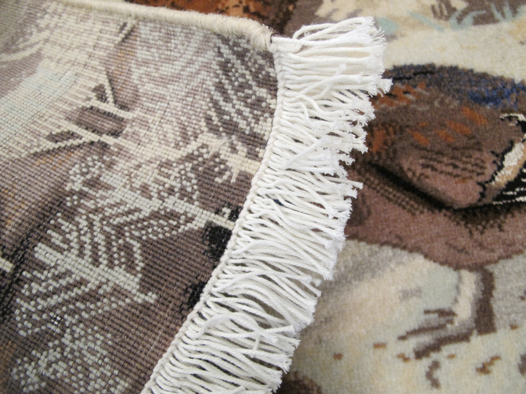 Vintage Persian Pictorial Tabriz Rug, No.26762 - Gss