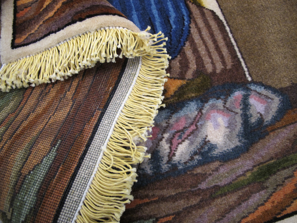 Vintage Persian Tabriz Pictorial Rug, No.26766 - Gss