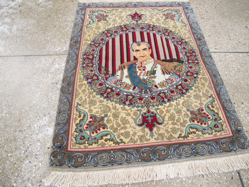 Vintage Persian Tabriz Pictorial Rug, No.26771 - Gss