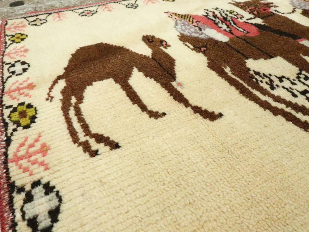 Vintage Persian Baluch Pictorial Rug, No.26776 - Gss