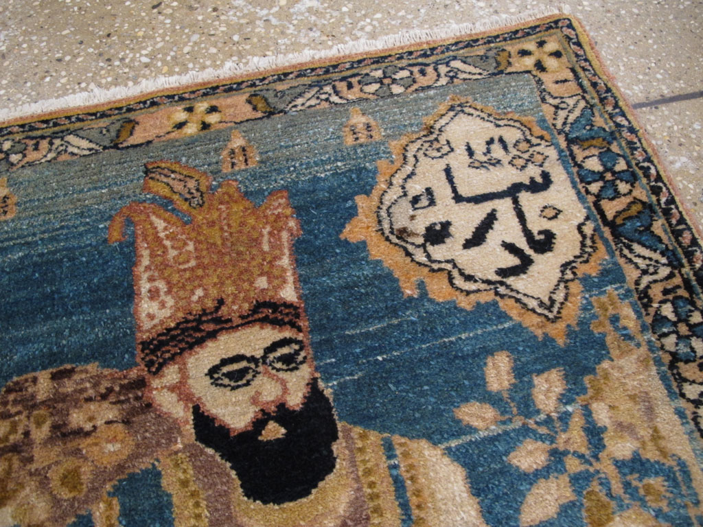 Antique Persian Tabriz Pictorial Rug, No.26782 - Gss