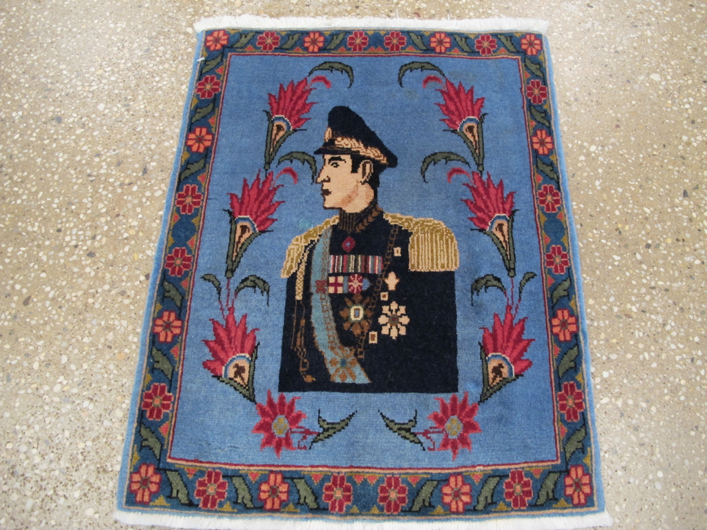 Vintage Persian Tabriz Pictorial Rug, No.26786 - Gss