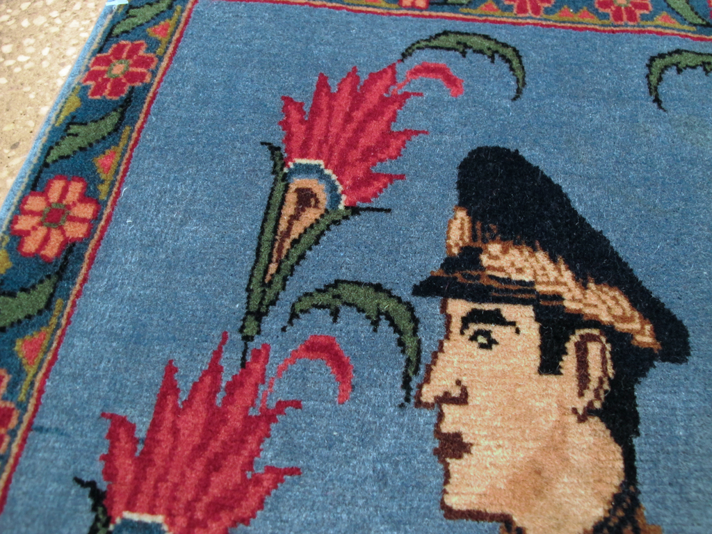 Vintage Persian Tabriz Pictorial Rug, No.26786 - Gss