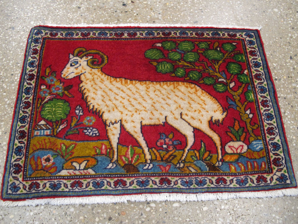 Vintage Persian Tabriz Pictorial Rug (Pair: 1 of 2), No.26788 - Gss
