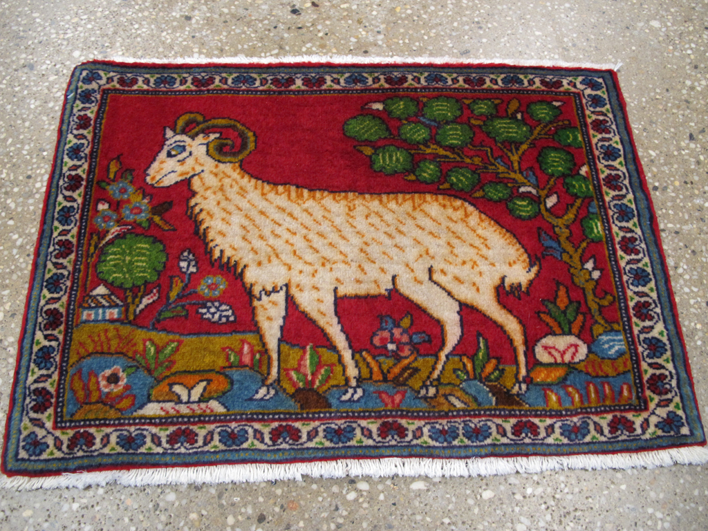 Vintage Persian Tabriz Pictorial Rug (Pair: 1 of 2), No.26788 - Gss