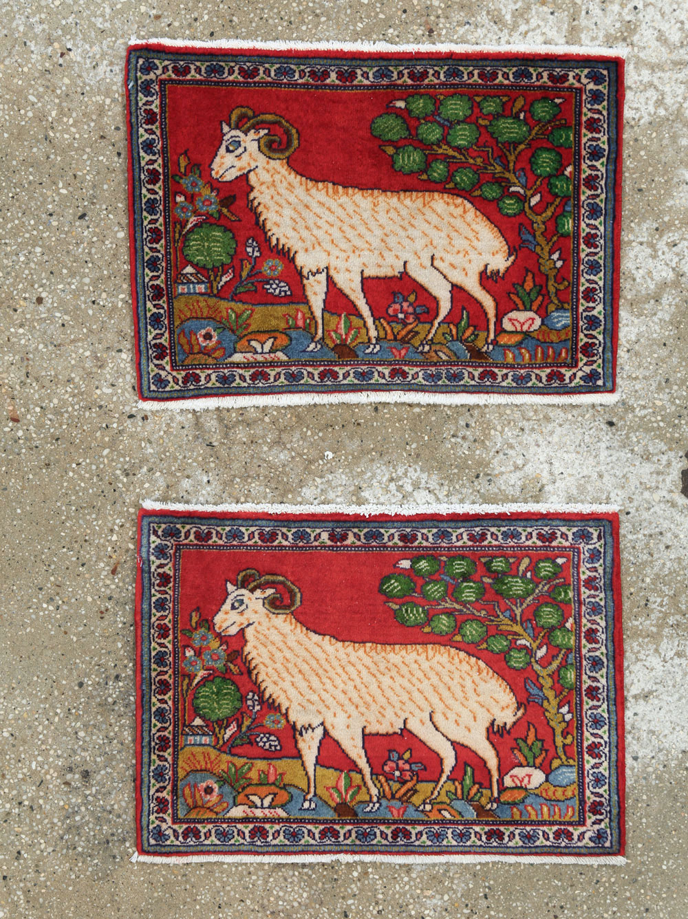 Vintage Persian Tabriz Pictorial Rug (Pair: 1 of 2), No.26788 - Gss