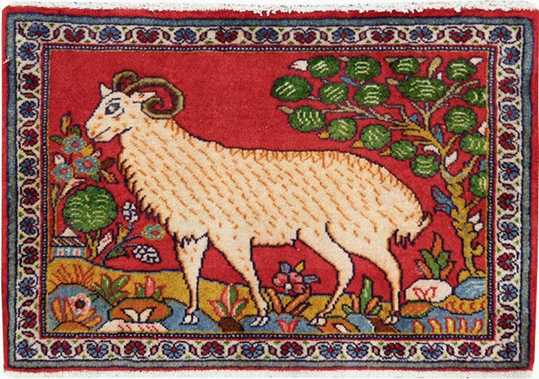 Vintage Persian Tabriz Pictorial Rug (Pair: 2 of 2), No.26789 - Gss