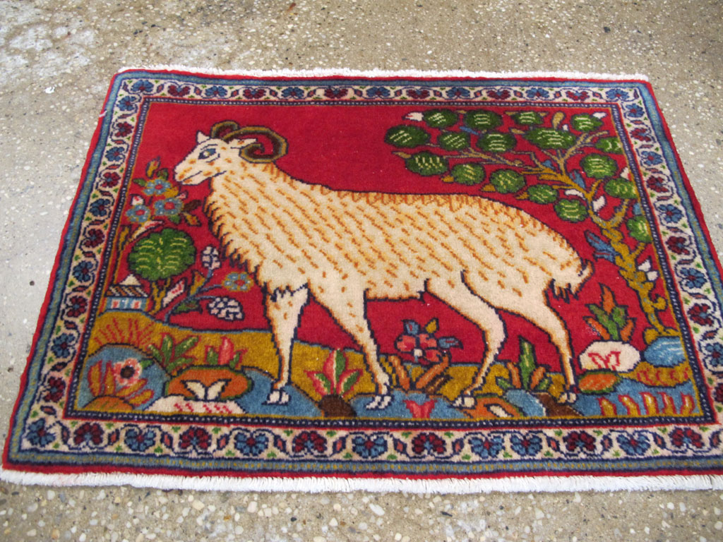 Vintage Persian Tabriz Pictorial Rug (Pair: 2 of 2), No.26789 - Gss