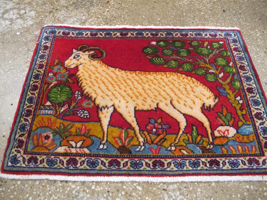 Vintage Persian Tabriz Pictorial Rug (Pair: 2 of 2), No.26789 - Gss