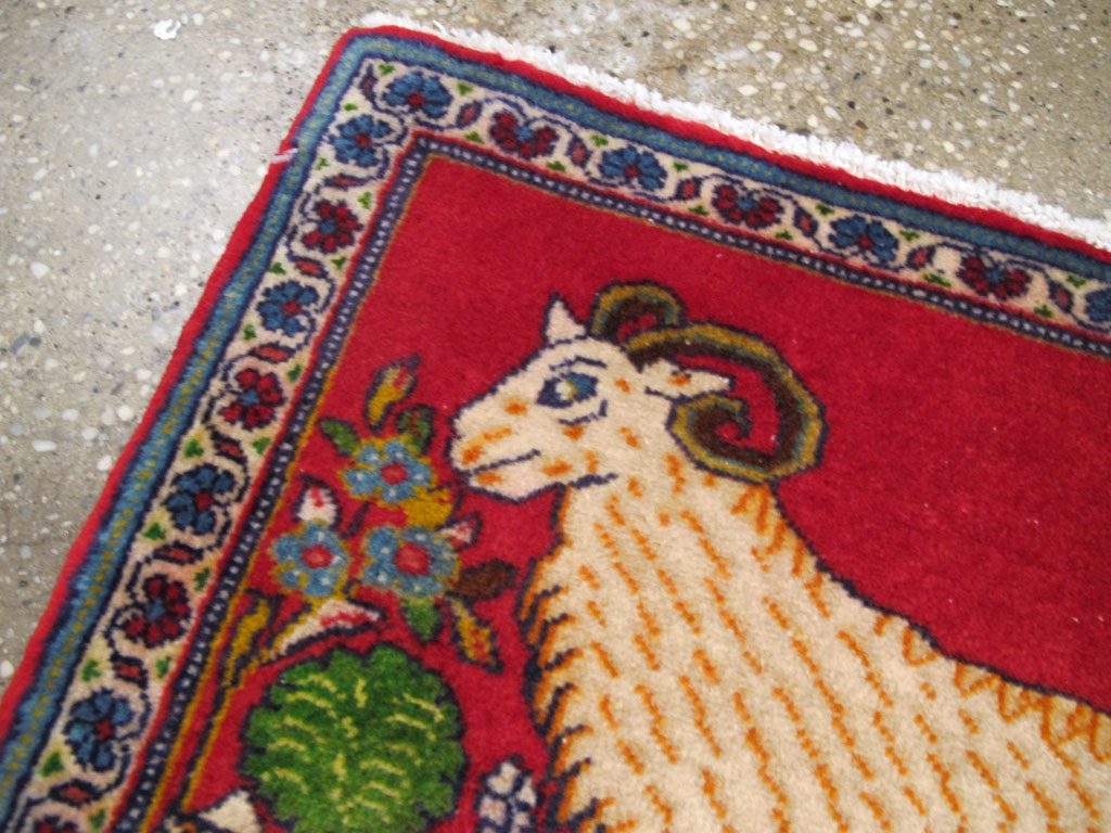 Vintage Persian Tabriz Pictorial Rug (Pair: 2 of 2), No.26789 - Gss