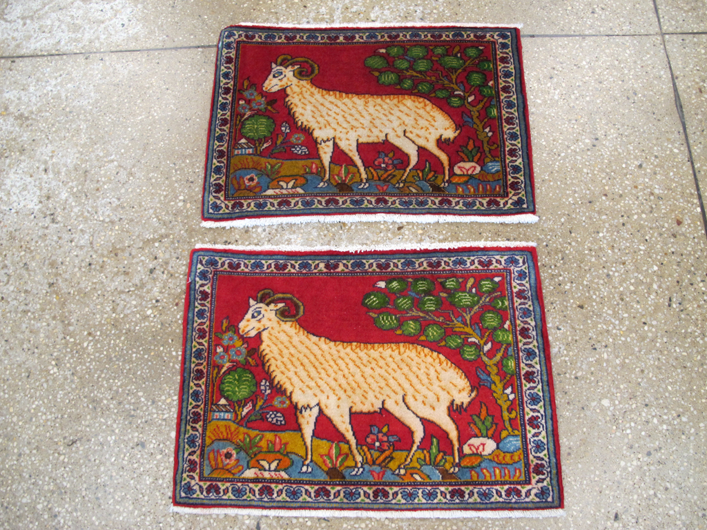 Vintage Persian Tabriz Pictorial Rug (Pair: 2 of 2), No.26789 - Gss