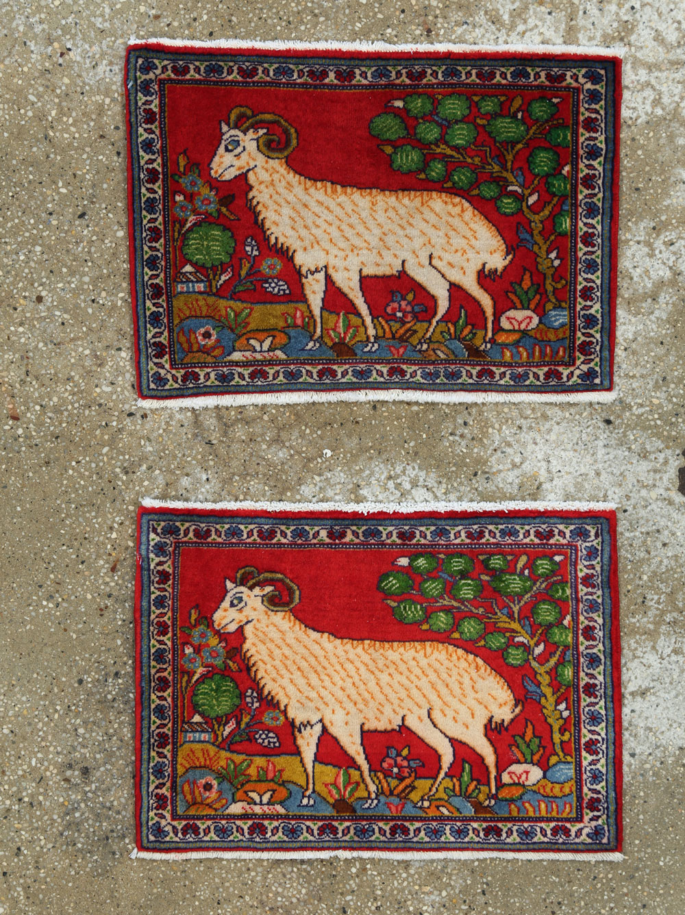 Vintage Persian Tabriz Pictorial Rug (Pair: 2 of 2), No.26789 - Gss